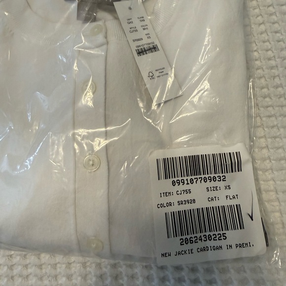 J. Crew Jackie Cardigan Sweater in Premium Ultra Fine Cotton Blend NWT XS White - Picture 12 of 12